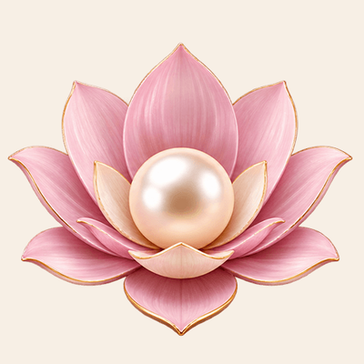 Pink lotus flower with pearl — Pearls with a Future