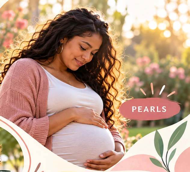 PEARLS: illustrative portrait of an expectant young woman